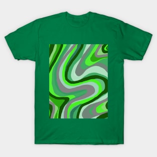 Green Abstract Waves T-Shirt